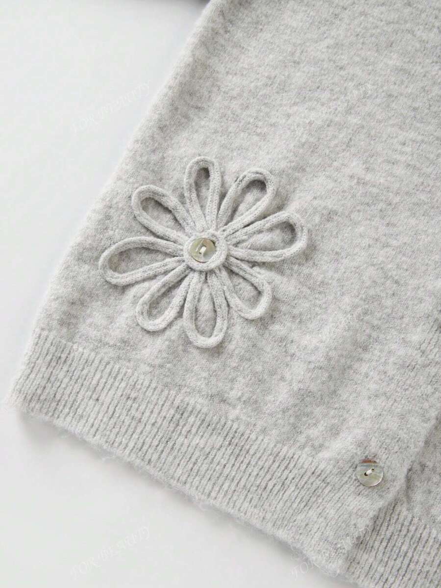 Women's Round Neck Twisted Buckle Knit Cardigan – Solid Color (Autumn/Winter)