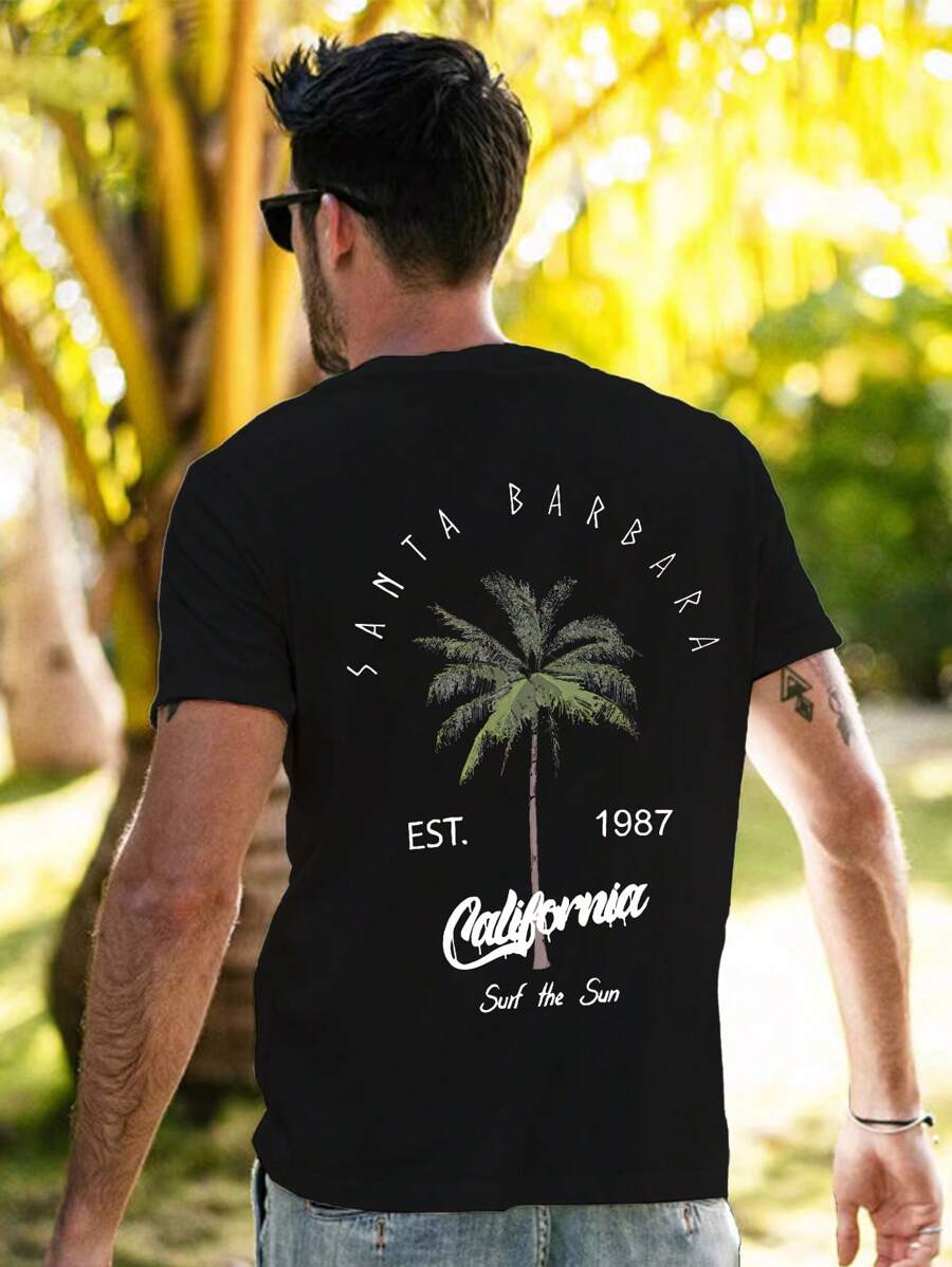Men’s Coconut Tree Print T-Shirt
