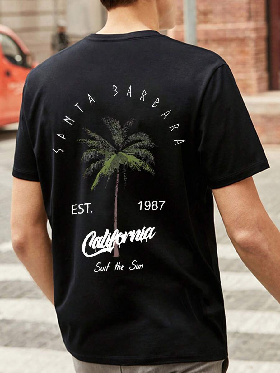 Men’s Coconut Tree Print T-Shirt