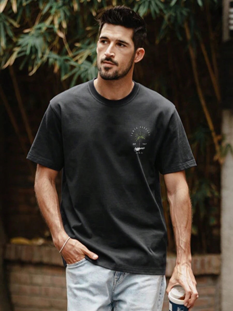 Men’s Coconut Tree Print T-Shirt