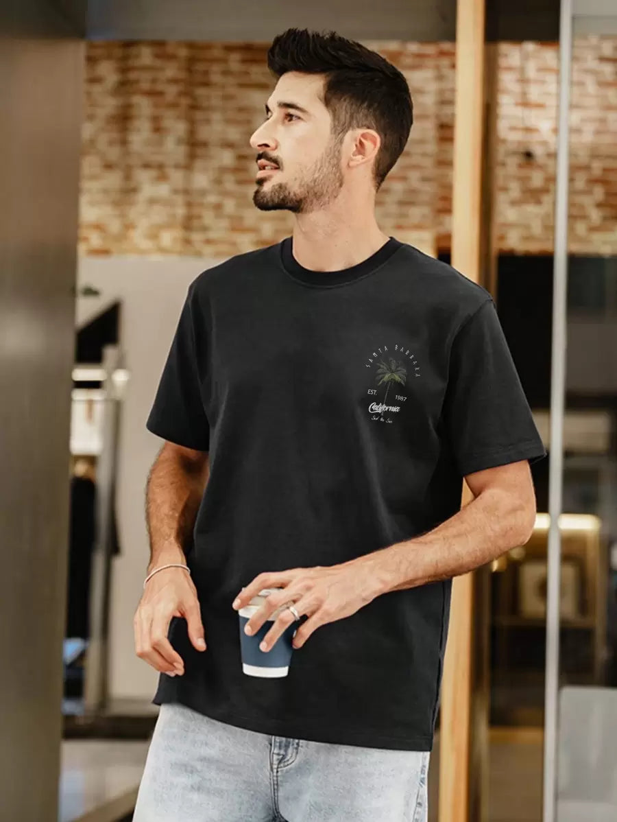 Men’s Coconut Tree Print T-Shirt