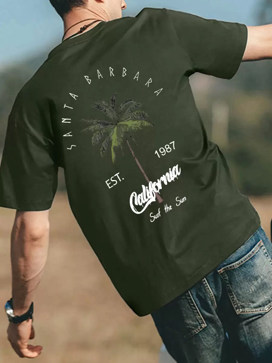 Men’s Coconut Tree Print T-Shirt