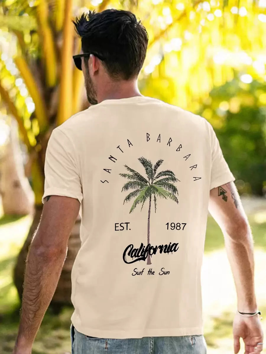Men’s Coconut Tree Print T-Shirt