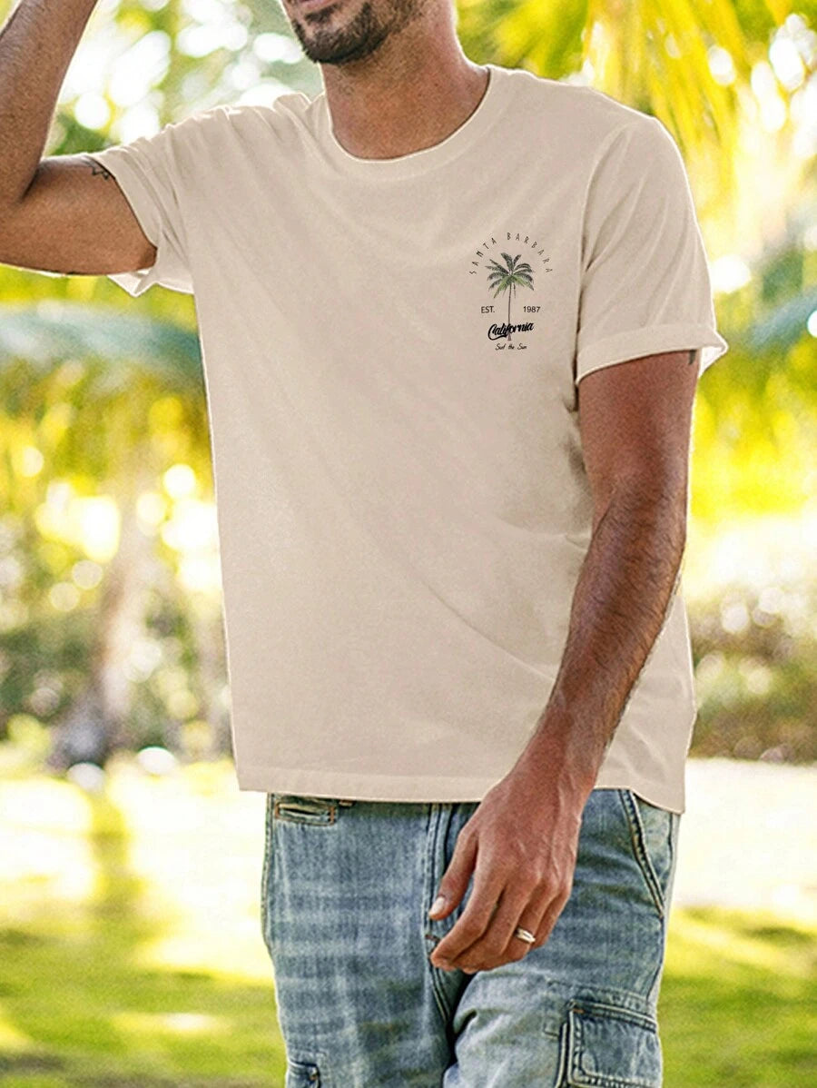 Men’s Coconut Tree Print T-Shirt