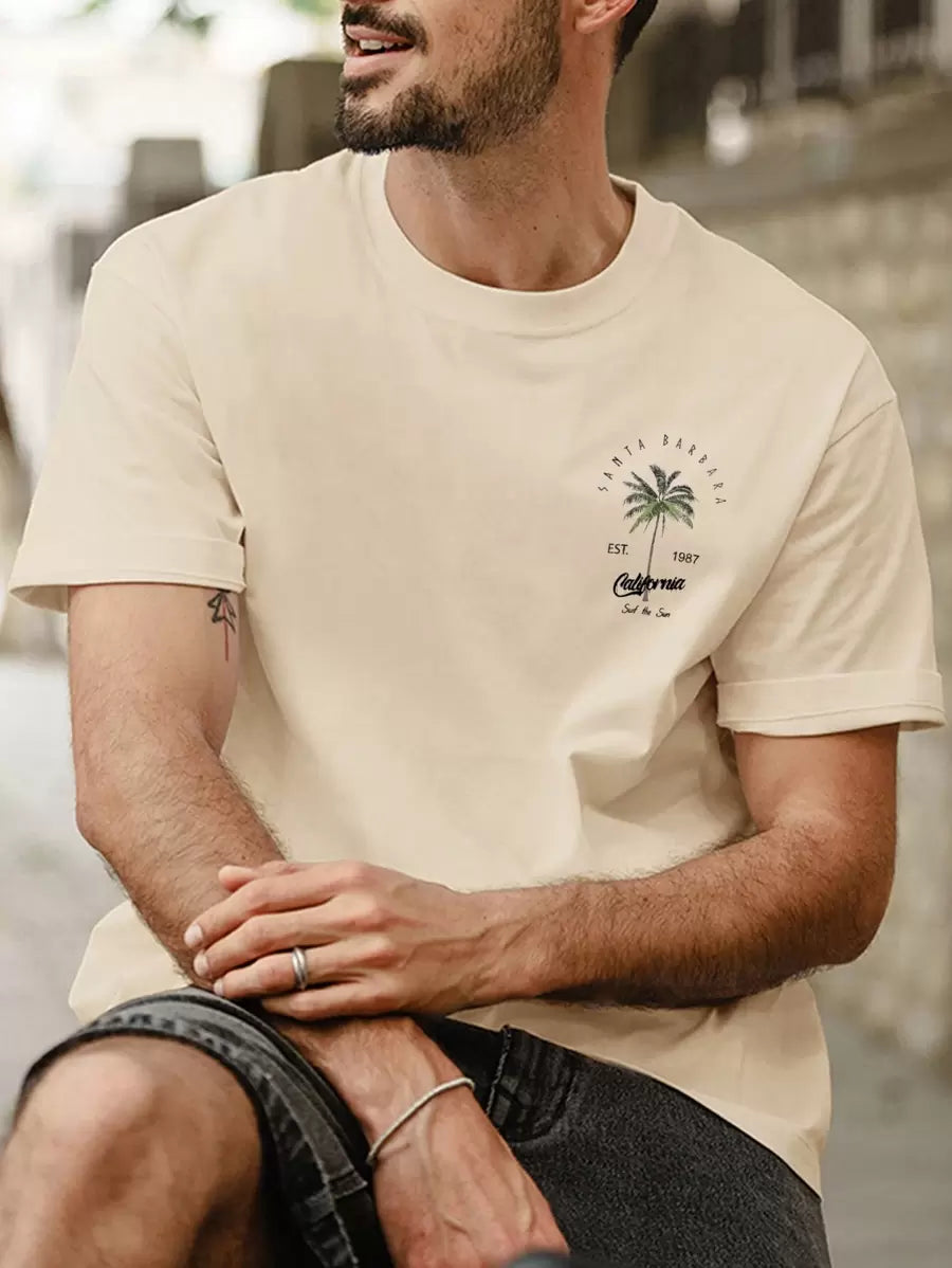 Men’s Coconut Tree Print T-Shirt