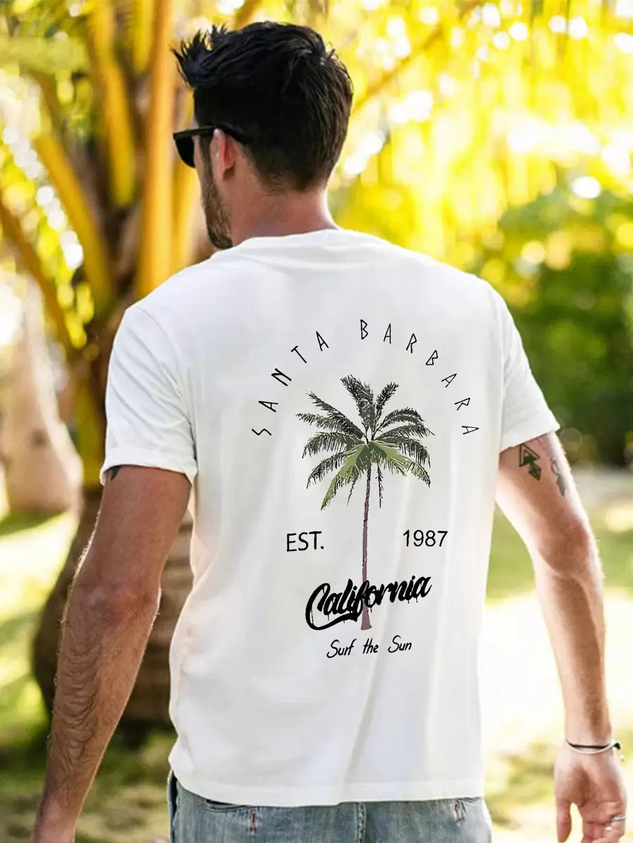 Men’s Coconut Tree Print T-Shirt