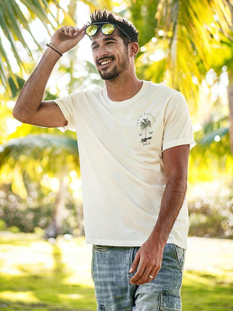Men’s Coconut Tree Print T-Shirt