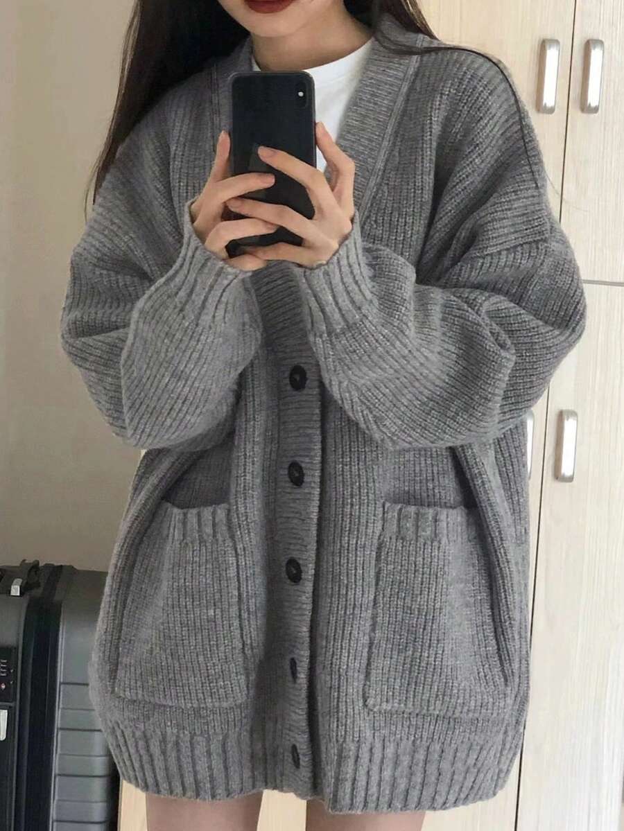 Women’s V-Neck Button Knit Cardigan