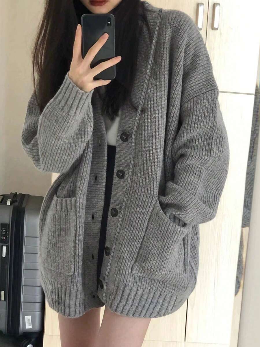 Women’s V-Neck Button Knit Cardigan