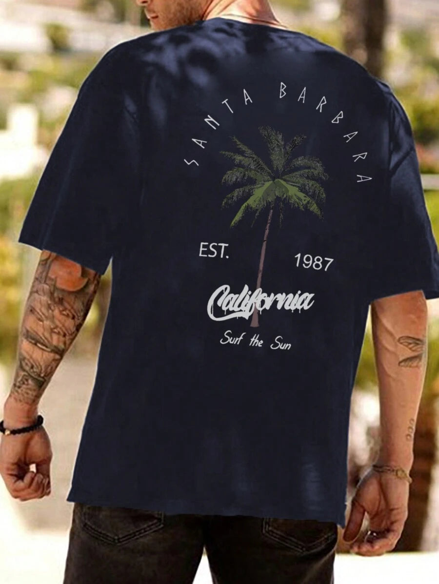 Men’s Coconut Tree Print T-Shirt