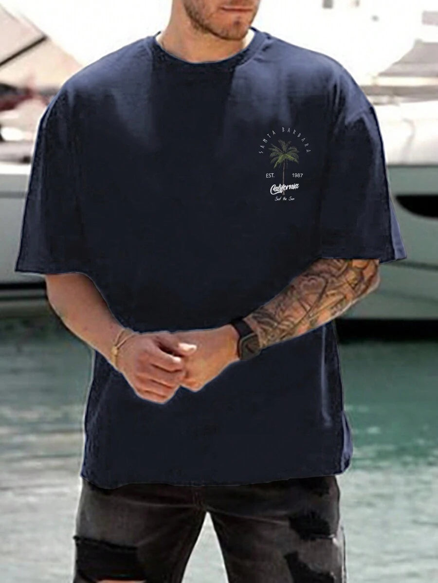 Men’s Coconut Tree Print T-Shirt