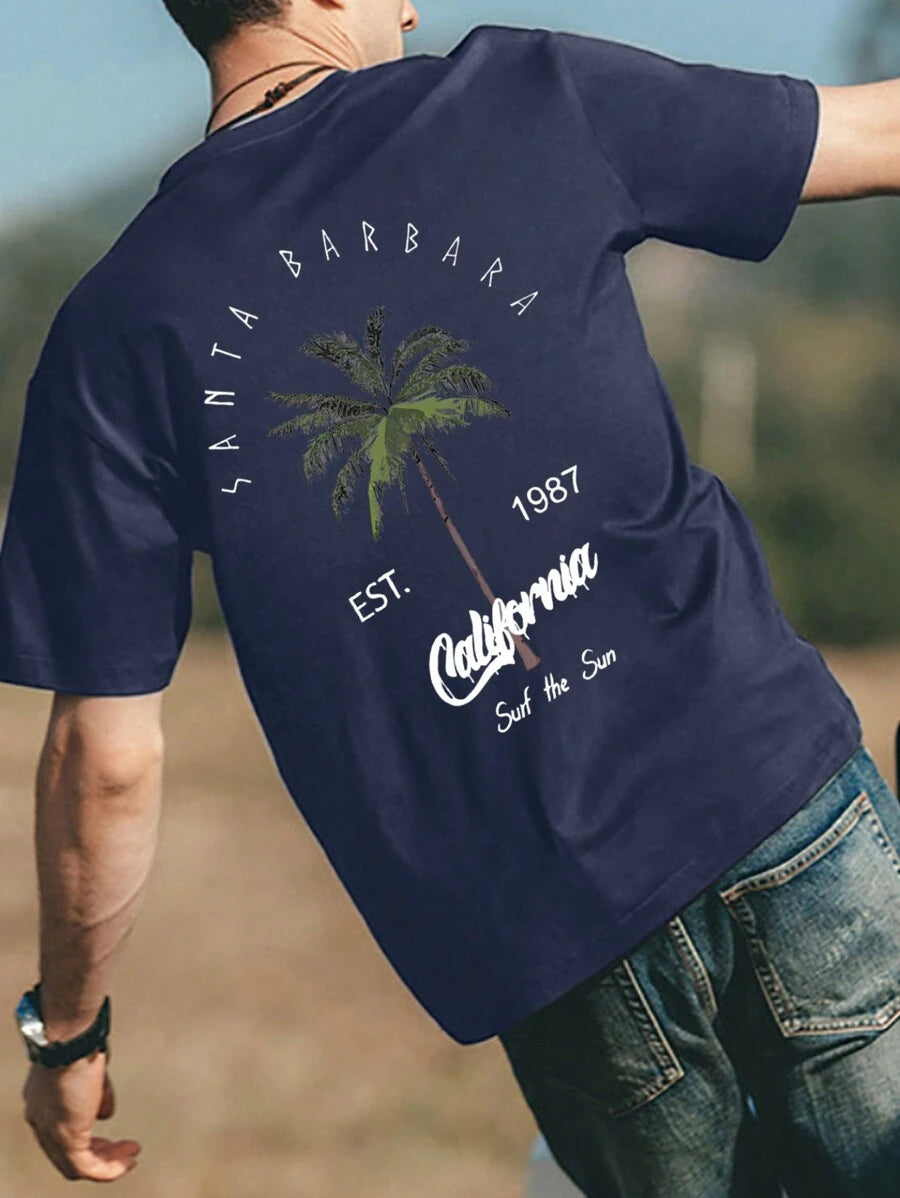Men’s Coconut Tree Print T-Shirt