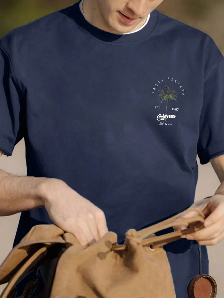 Men’s Coconut Tree Print T-Shirt