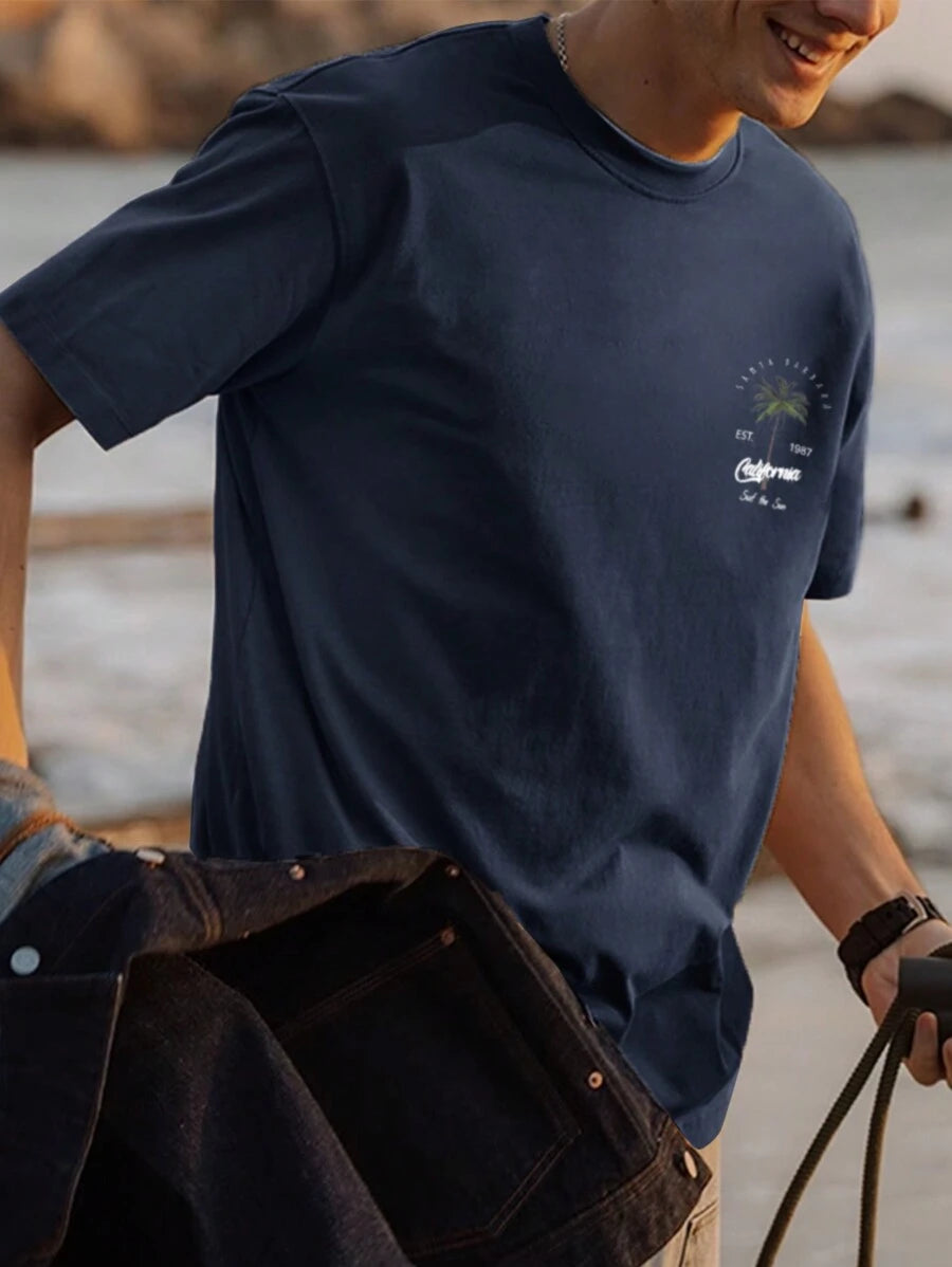 Men’s Coconut Tree Print T-Shirt