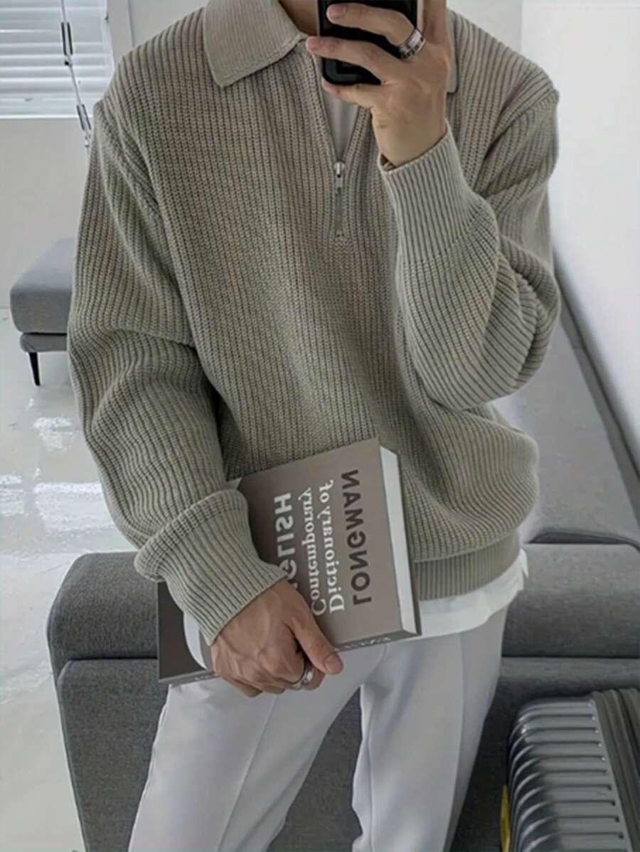 Men’s Zip-Up Knitted Sweater