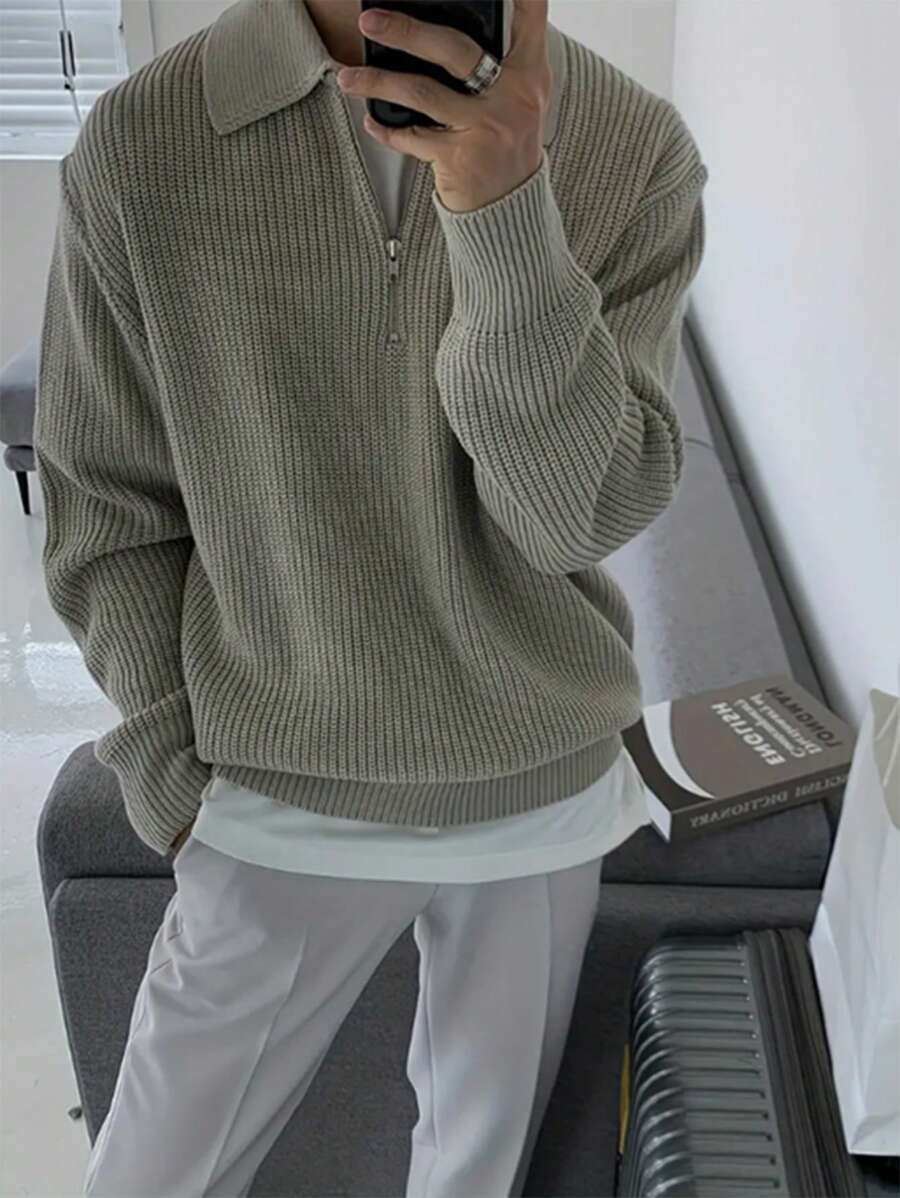 Men’s Zip-Up Knitted Sweater
