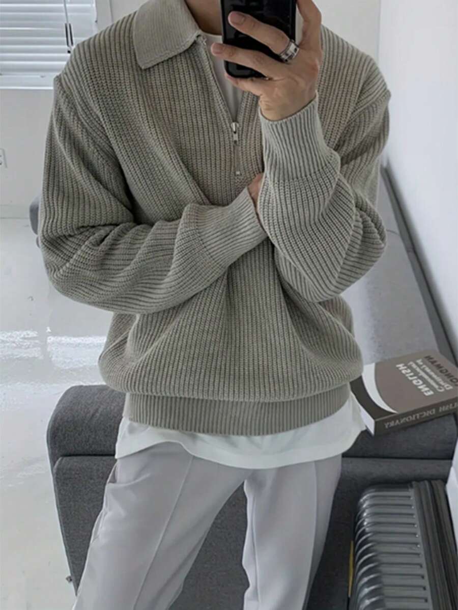 Men’s Zip-Up Knitted Sweater