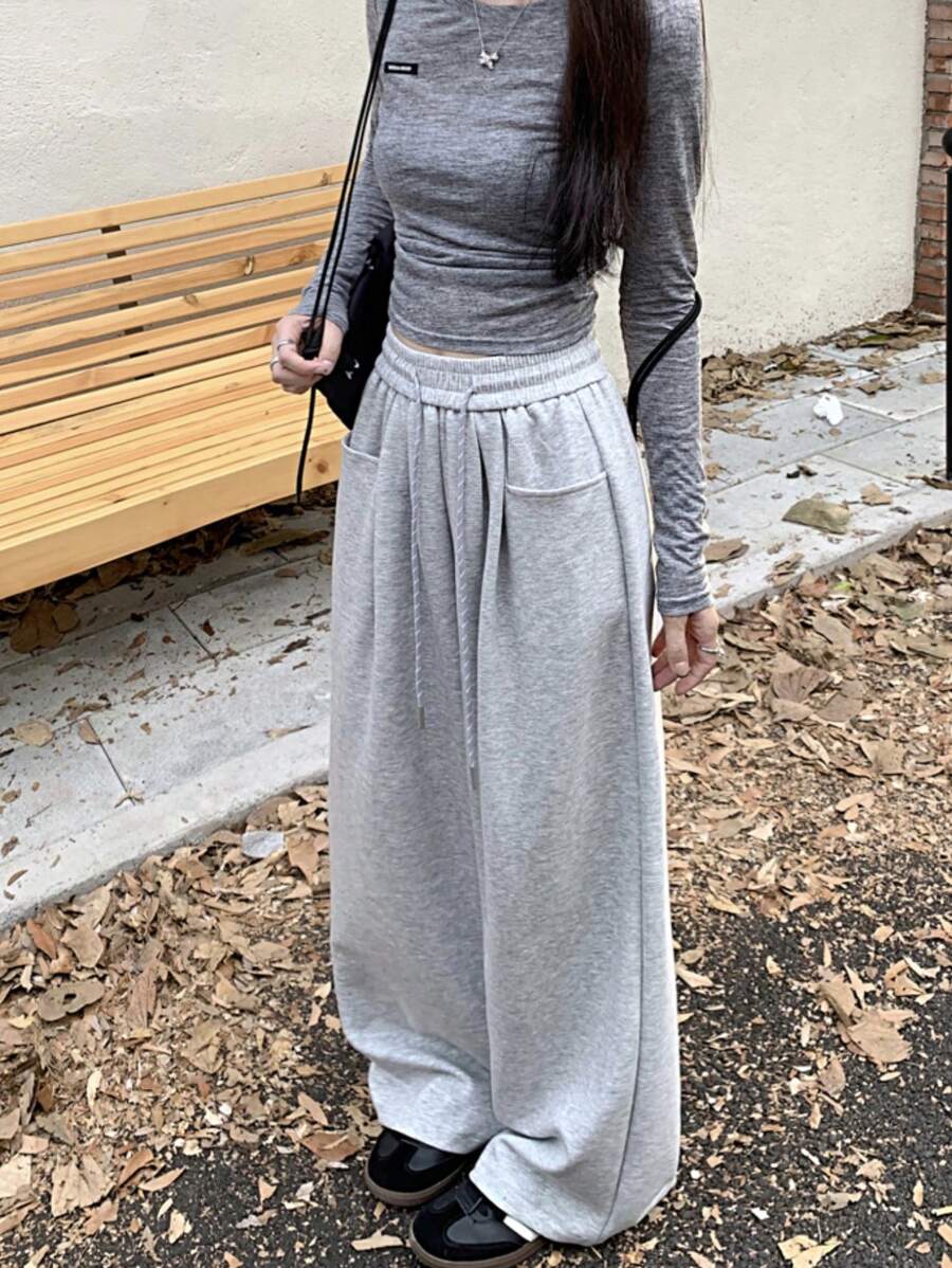 Women’s Casual Wide-Leg Drawstring Pants