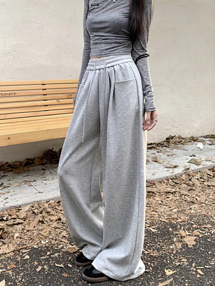 Women’s Casual Wide-Leg Drawstring Pants