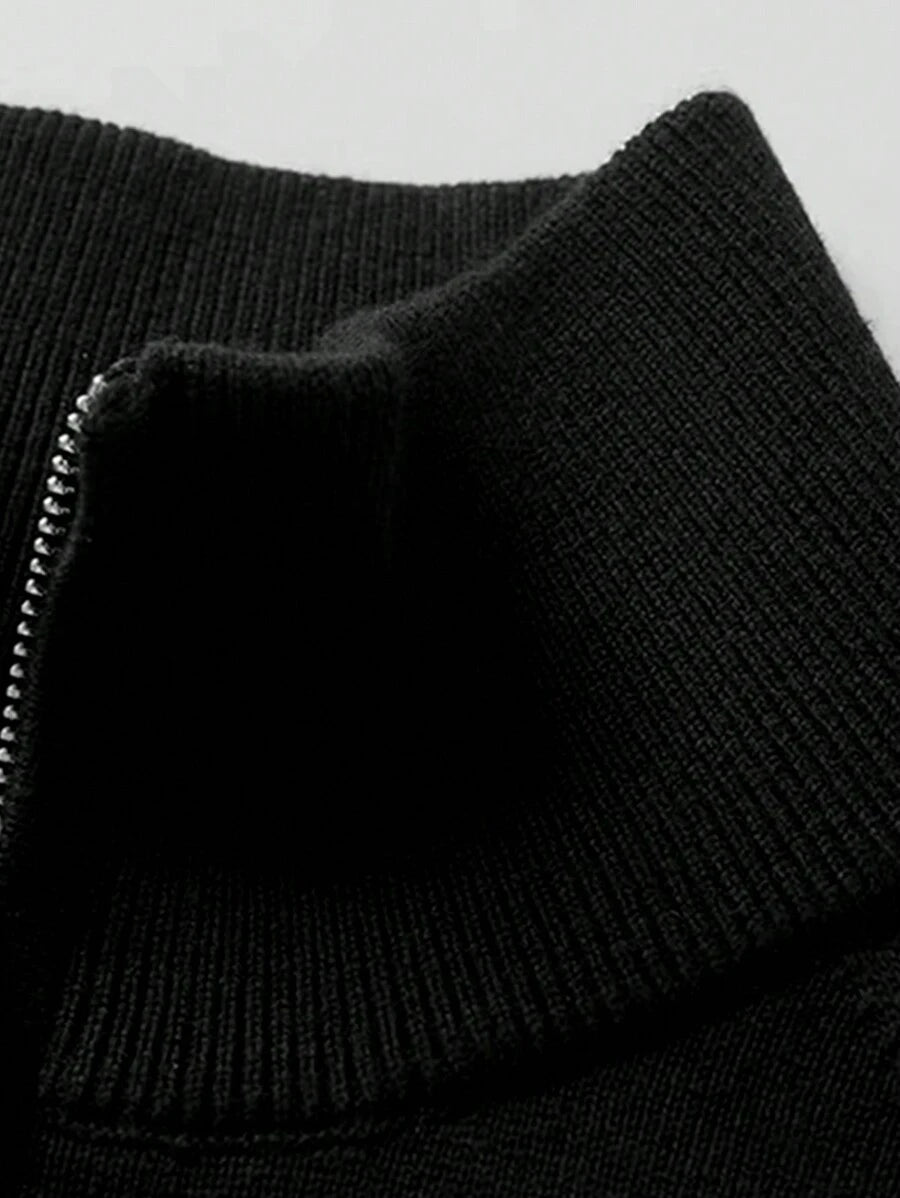 Men’s Half-Zip Stand Collar Sweater