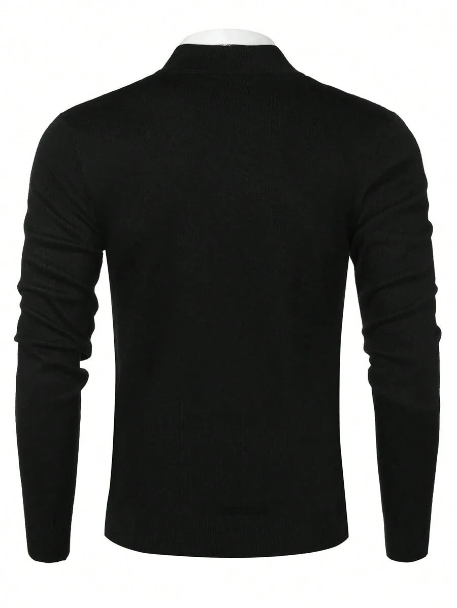 Men’s Half-Zip Stand Collar Sweater