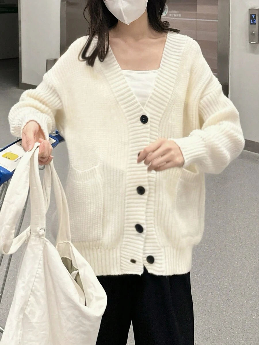 Women’s V-Neck Button Knit Cardigan