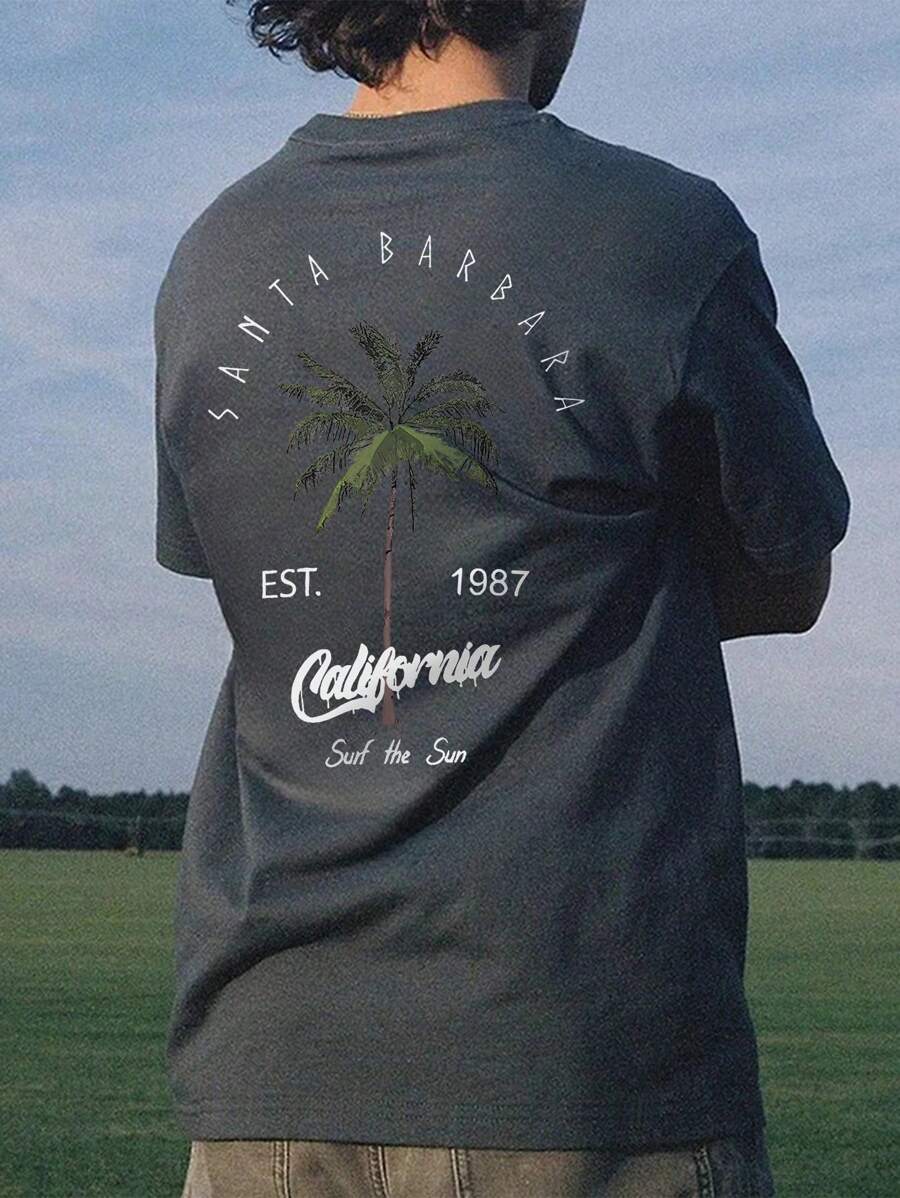 Men’s Coconut Tree Print T-Shirt