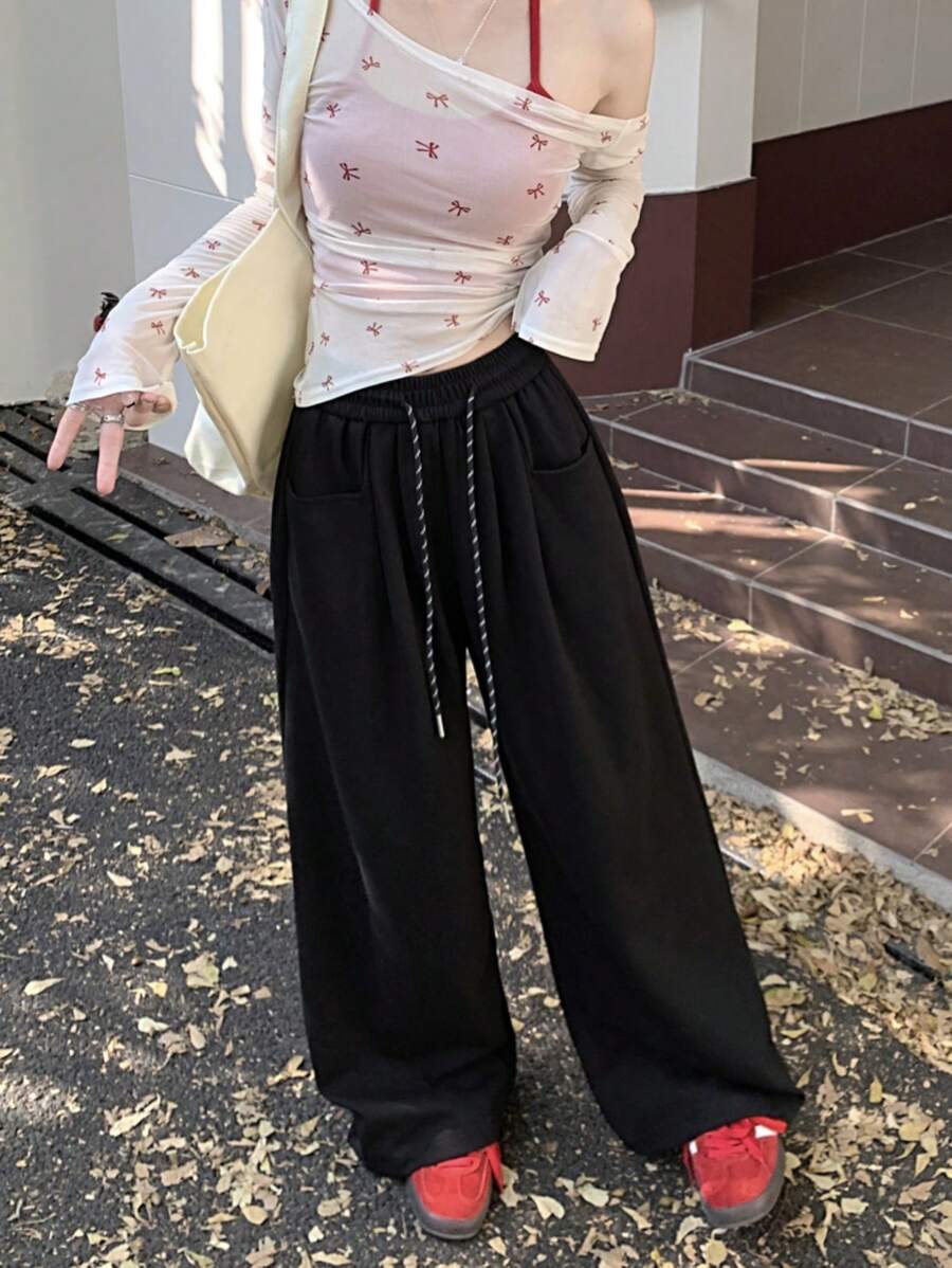 Women’s Casual Wide-Leg Drawstring Pants