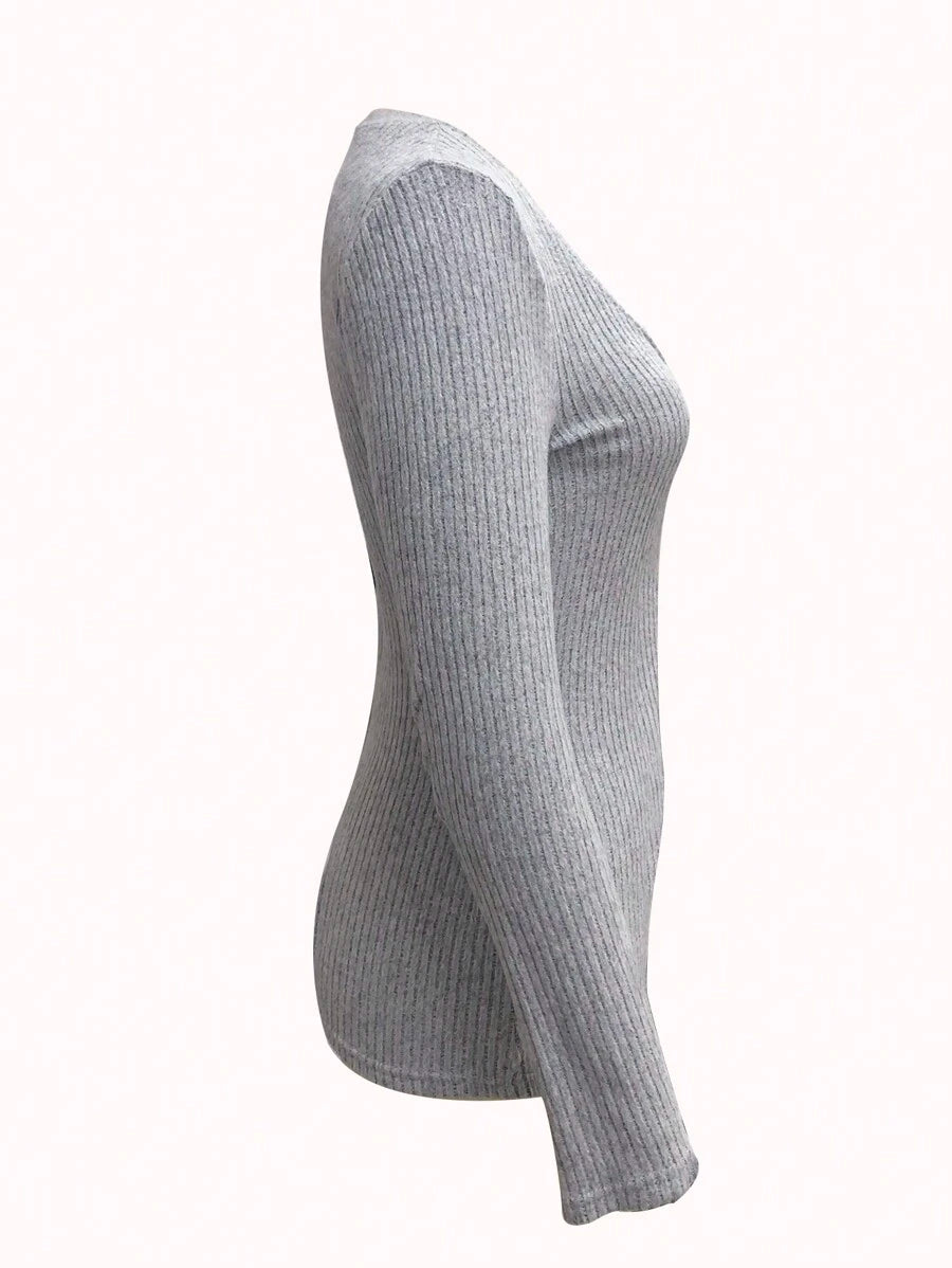 Basic V-Neck Long Sleeve Tee