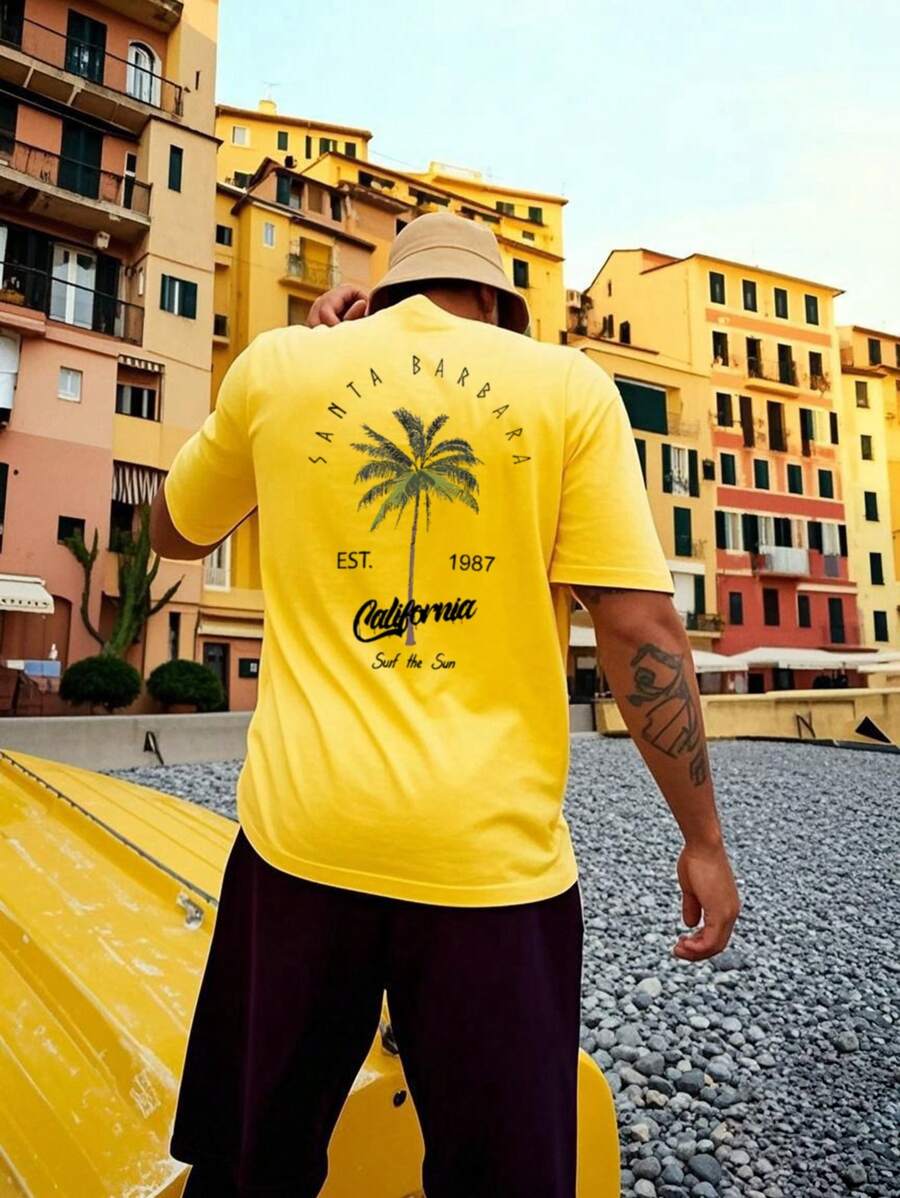 Men’s Coconut Tree Print T-Shirt