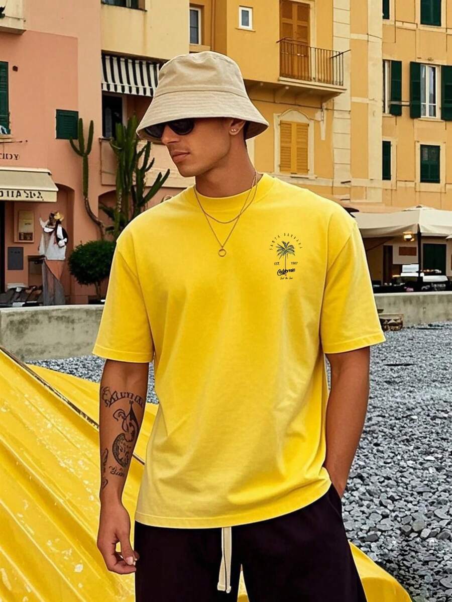 Men’s Coconut Tree Print T-Shirt