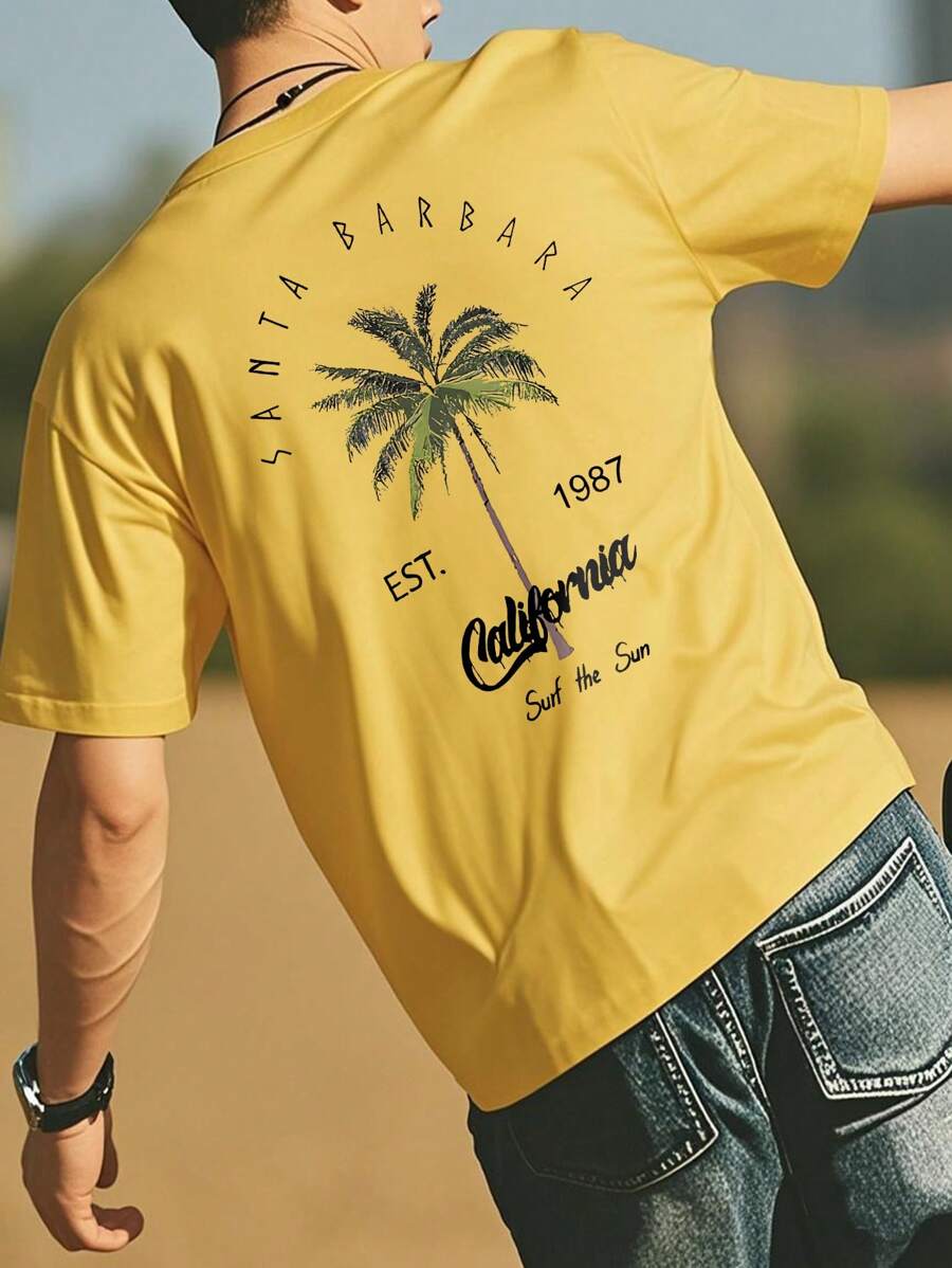 Men’s Coconut Tree Print T-Shirt