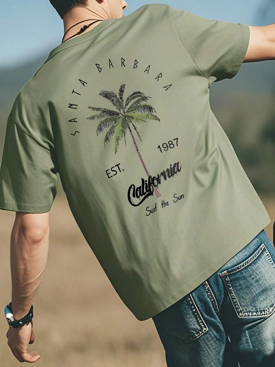 Men’s Coconut Tree Print T-Shirt