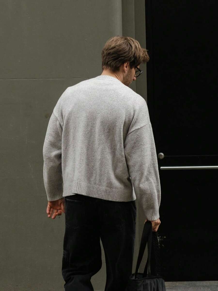 Men’s Loose Fit Embroidered Sweater