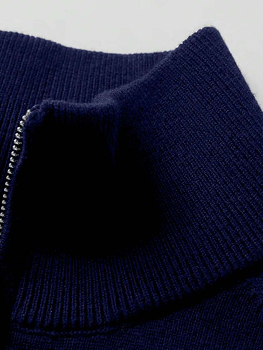 Men’s Half-Zip Stand Collar Sweater