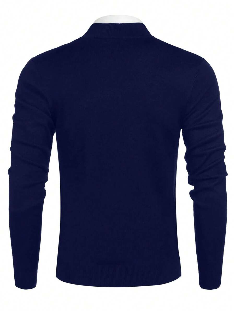 Men’s Half-Zip Stand Collar Sweater