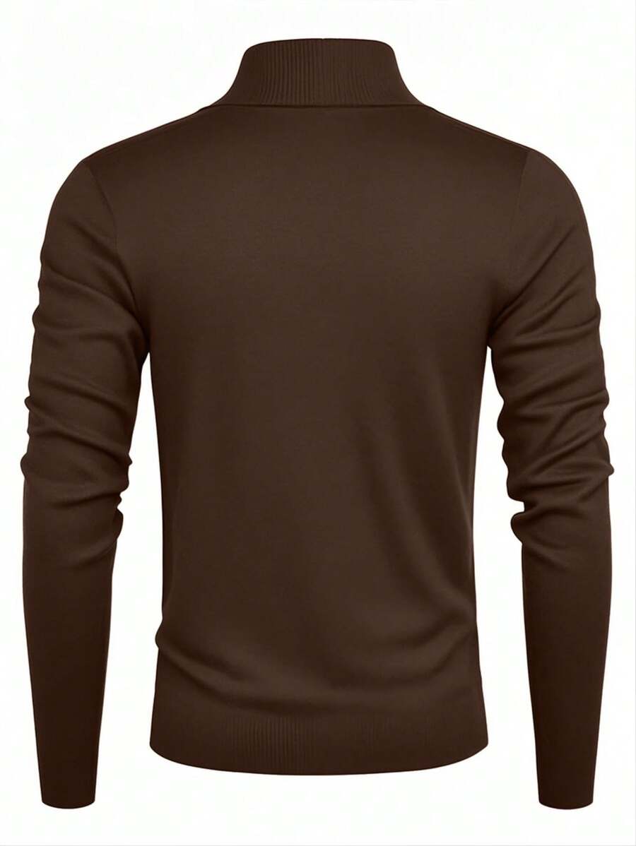 Men’s Half-Zip Stand Collar Sweater