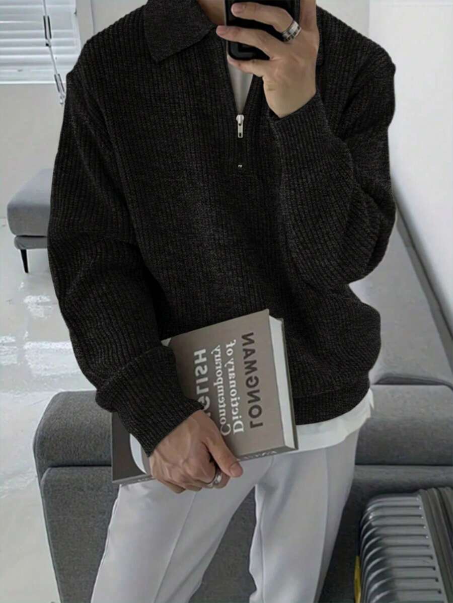 Men’s Zip-Up Knitted Sweater