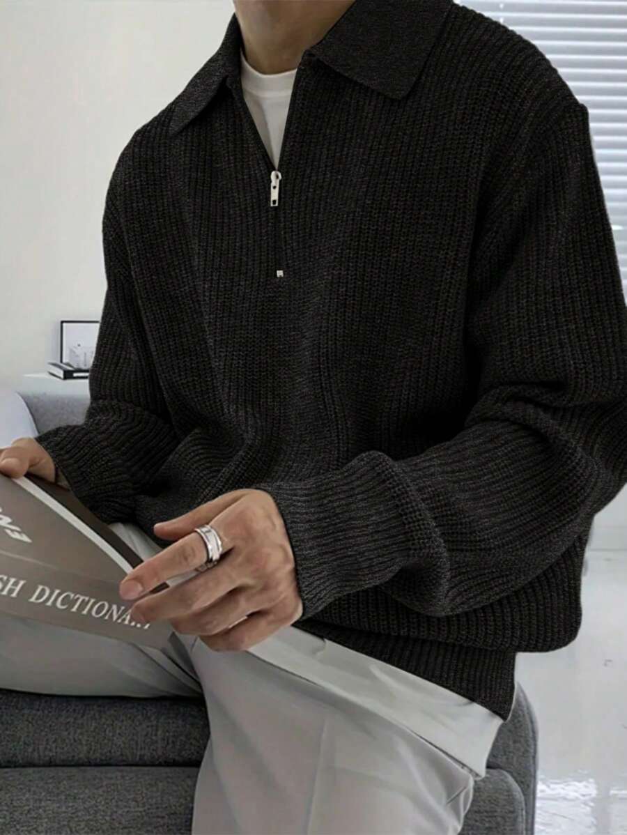 Men’s Zip-Up Knitted Sweater