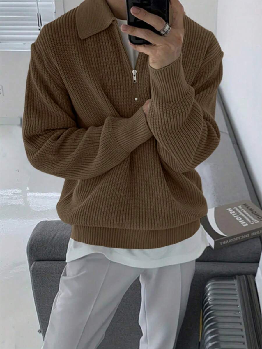 Men’s Zip-Up Knitted Sweater
