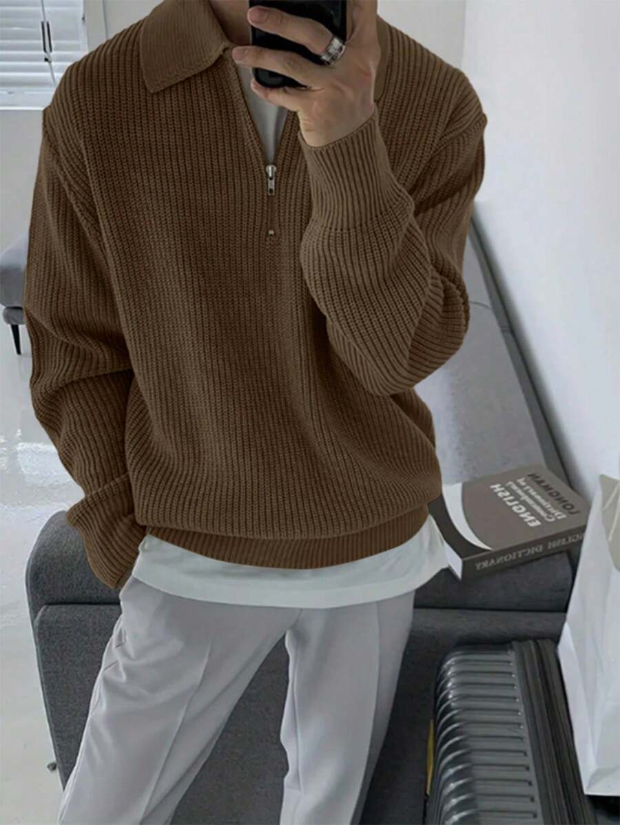 Men’s Zip-Up Knitted Sweater