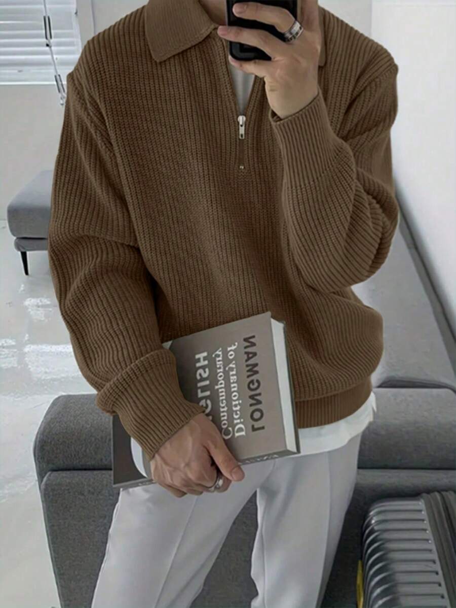 Men’s Zip-Up Knitted Sweater