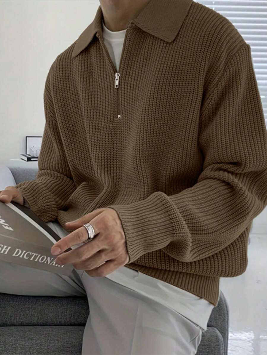 Men’s Zip-Up Knitted Sweater