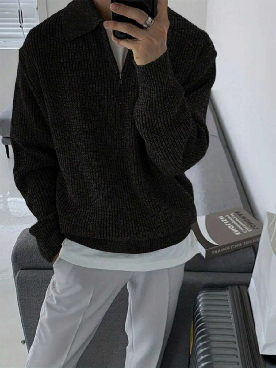 Men’s Zip-Up Knitted Sweater