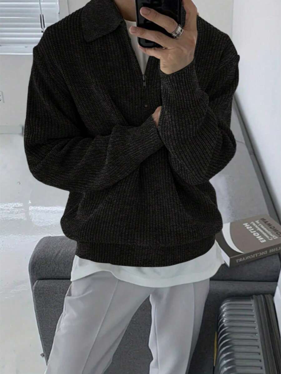 Men’s Zip-Up Knitted Sweater