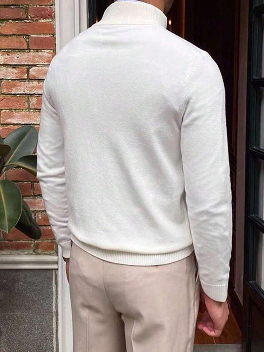 Men’s Half-Zip Stand Collar Sweater