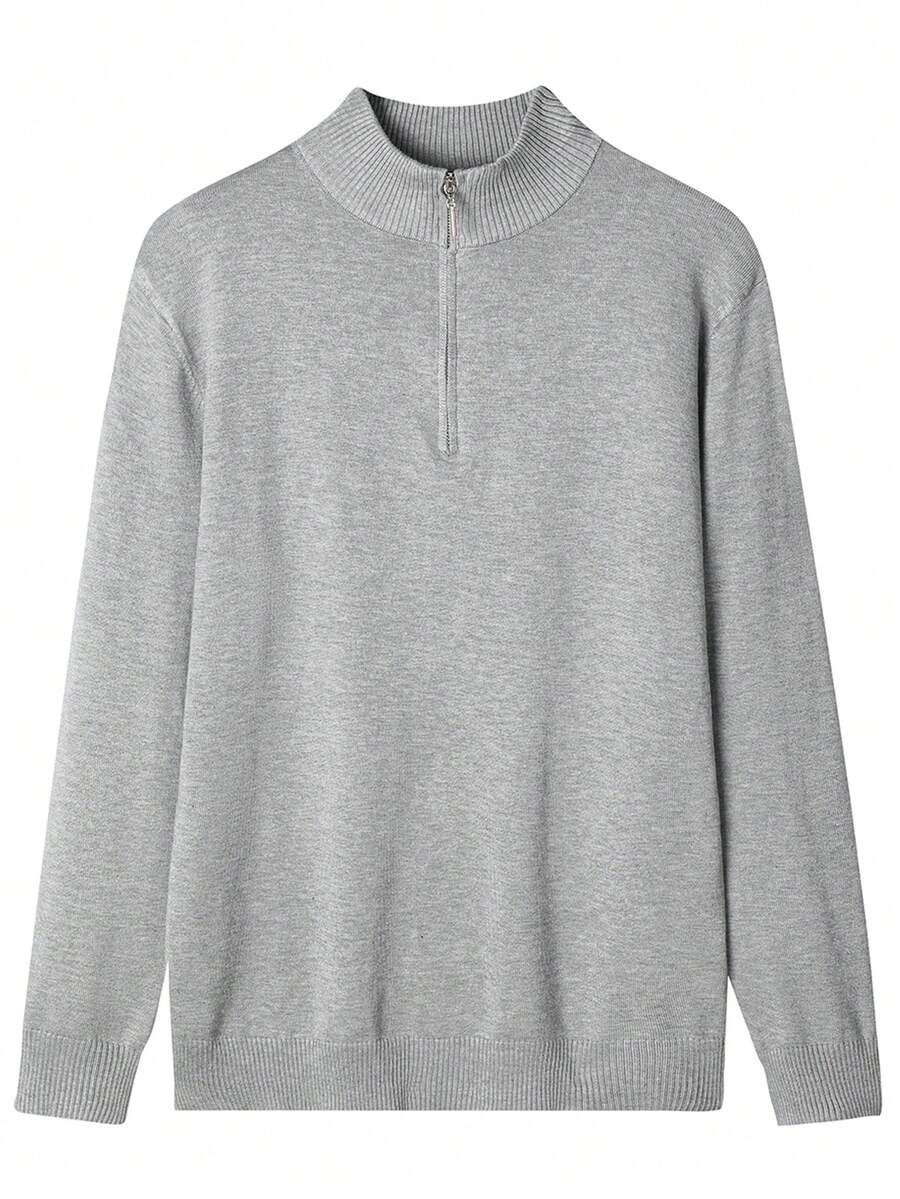 Men’s Half-Zip Stand Collar Sweater