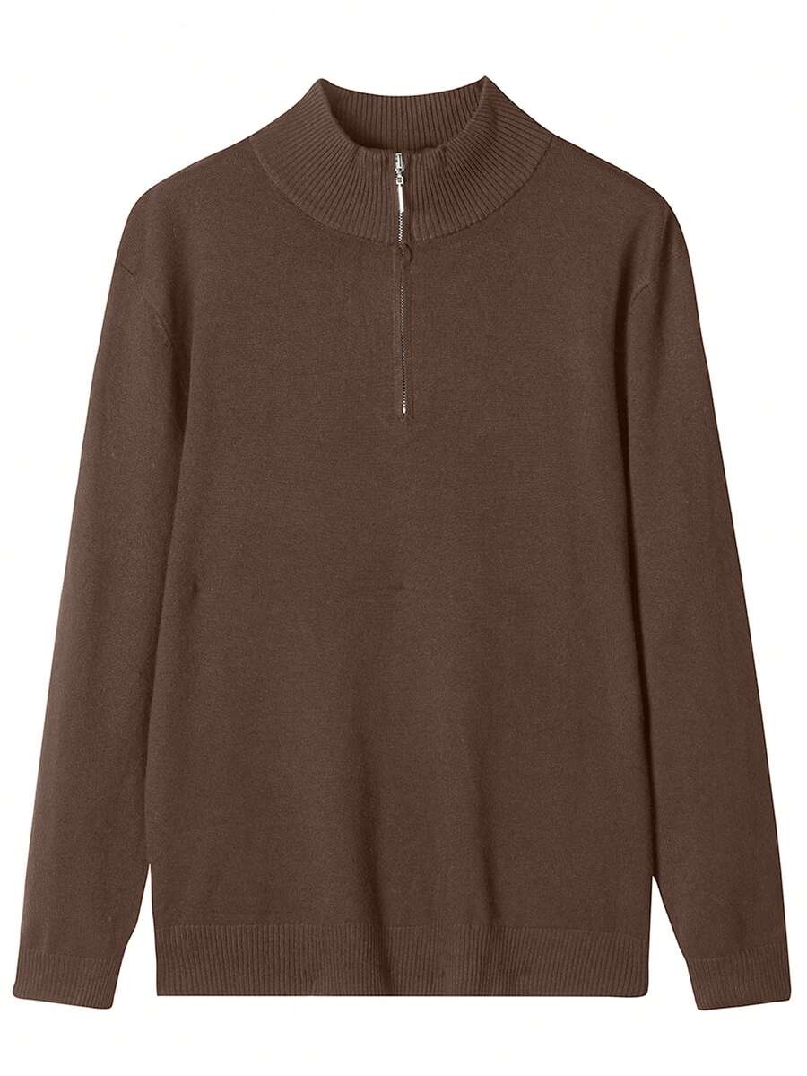 Men’s Half-Zip Stand Collar Sweater