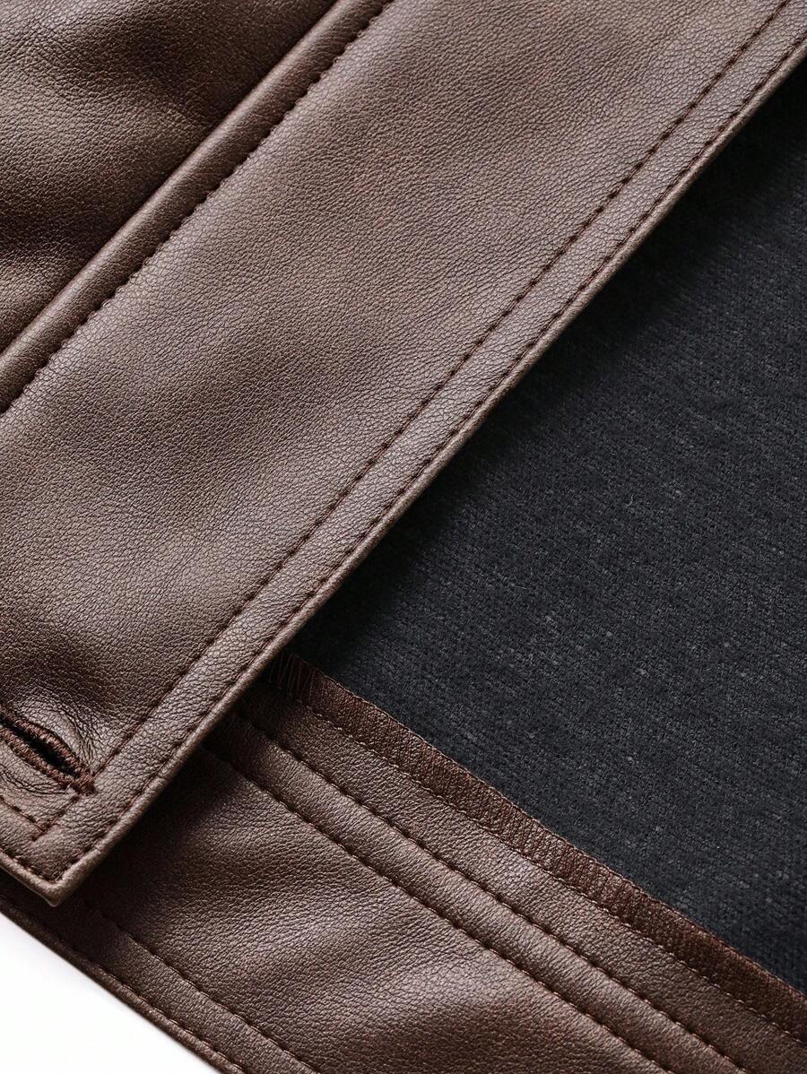 **Women’s Loose Casual Thick PU Jacket**