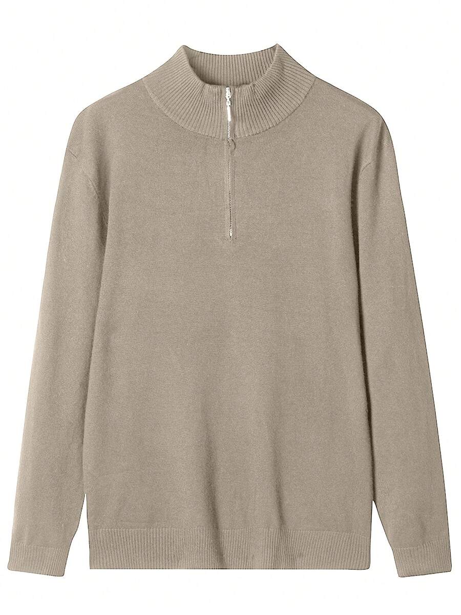 Men’s Half-Zip Stand Collar Sweater